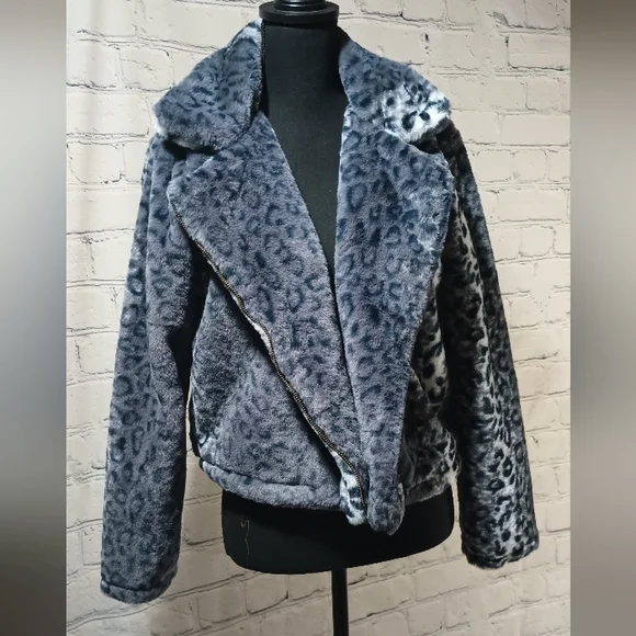 LS LeopardPrint Faux-FurCoat Black - Picture 2 of 16